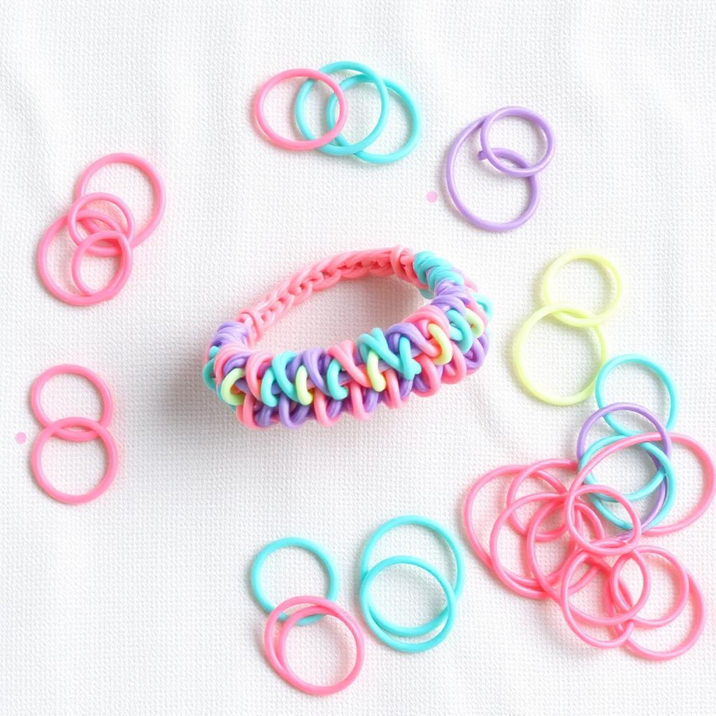 Custom pastel rubber band bracelet